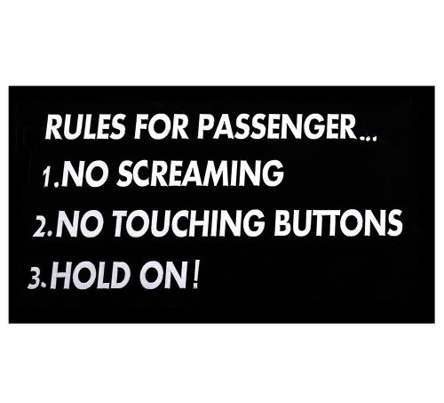 Rules for passenger! sticker decal for car/window/bumper jdm race drift