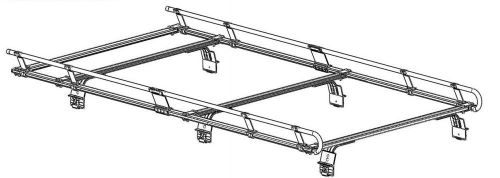 Hauler aluminum van mount rack v11sev-1 lightweig 1,200 lb capacity 4 cross bars