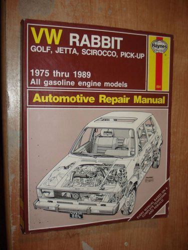 1975-1989 vw rabbit scirocco jetta golf service manual shop book 76 77 78 88 87