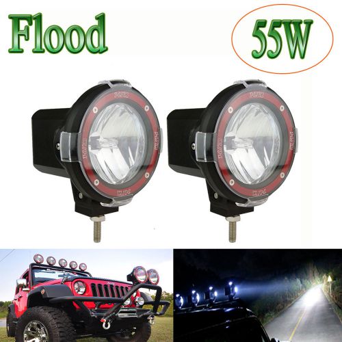 Pair 4inch 55w hid xenon fog work atv tractor flood light lamp offroad suv 12v