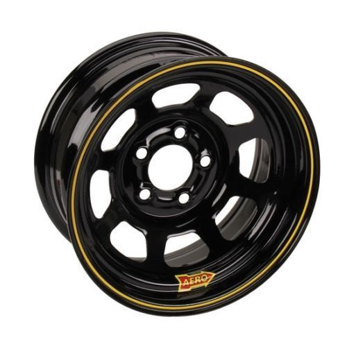 Aero 52-184710 15&#034; x 8&#034; 5 on 4-3/4&#034; 1&#034; offset black wheel dirt racing imca