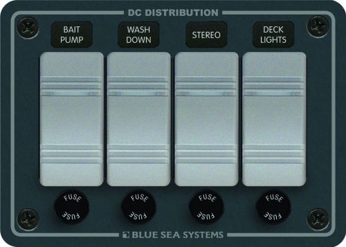 Blue sea 4 gang horizontal switch panel - 8262