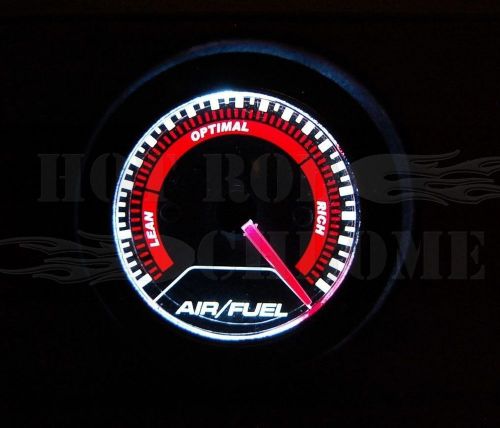 Smoke lens 2&#039;&#039; air / fuel ratio gauge with chrome bezel &amp; led lights