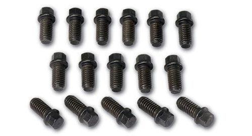 Moroso header fasteners bolts hex head steel black oxide ford gm dodge set of 16