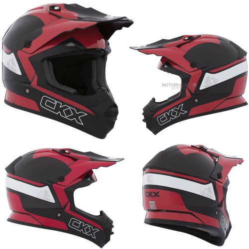 Mx helmet ckx tx-228 troop red/black xlarge off road dirt bike motocross