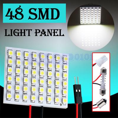 48 smd pure white light panel t10 ba9s festoon dome 48 led interior bulb lamp