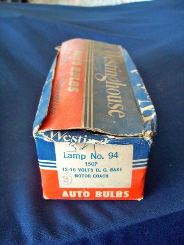 Westinghouse  no. 94 15cp 12- 16 d.c. base volts  motor coach 8 bulbs