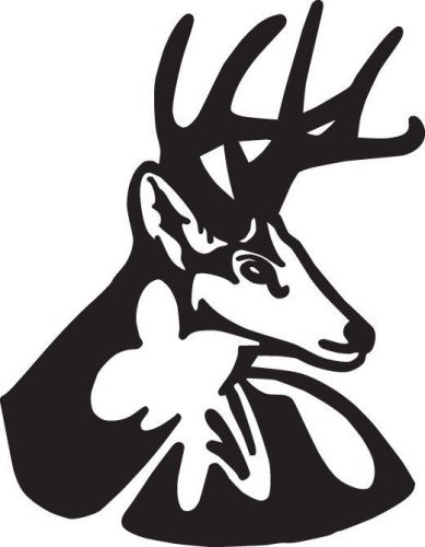 2 hunting deer vinyl die cut window decal, white decal, 5&#034; x 6&#034;, a