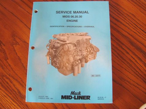 Vintage mack truck mid-liner engine service manual mids 06.20.30