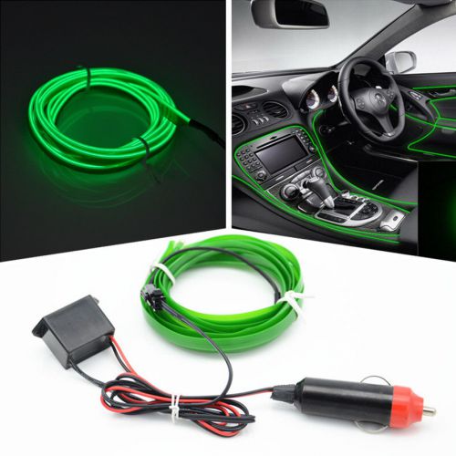 6.5ft 12v el wire green cold light lamp neon lamp car atmosphere lights decor