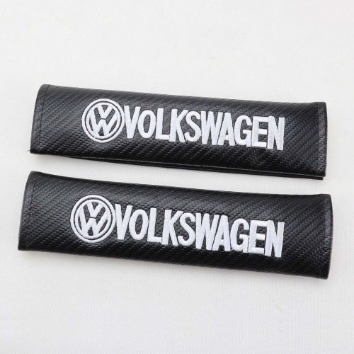 Pair carbon look car seat belt seatbelt shoulder pads cover volkswagen generic