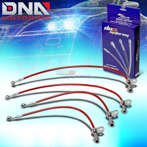 For 02-05 honda civic si ep3 red stainless steel hose braided brake line/hose