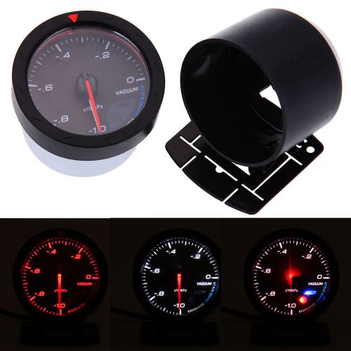 60mm black 12v universal car motor vacuum gauge indicator meter with bracket