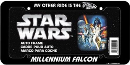 Star wars license plate frame millenium falcon
