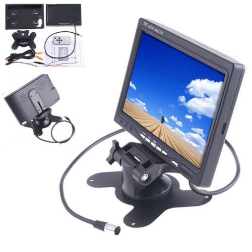 7&#034; tft lcd color car rear view headrest monitor dvd vcr camera remote control