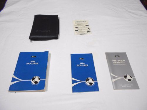 1996 ford explorer owner manual 4/pc set &amp; blue ford zippered factory case