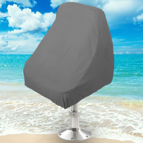 Boat pontoon helm bucket single seat cover - 21 in x 24 in x 24 in - dark gray