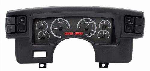 1990-93 ford mustang dakota digital black alloy &amp; red vhx analog gauge kit