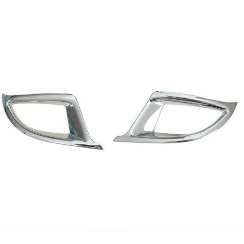 Pair chrome rear fog light lamp cover trim for 2014 2015 hatchback mazda3 axela