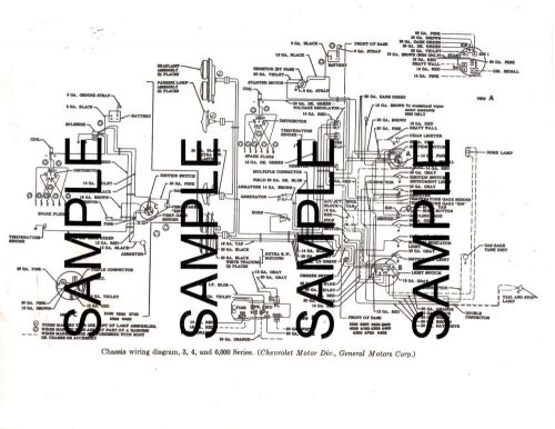 Chevrolet trucks series 3000 4000 6000 chassis wiring chart diagram gmbk