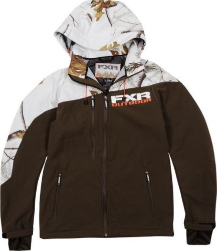 Fxr mens vertical softshell brown aphd snow hoodie  jacket coat- large or xl