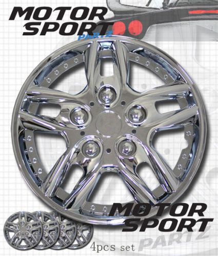 Hubcap 15 inch chrome rim wheel skin cover 4pc set 15&#034; inches hub caps style 515