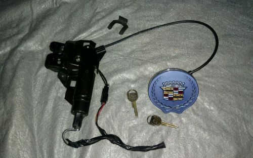 94-99 cadillac deville trunk latch release solenoid with cable &amp; blue lock &amp; key