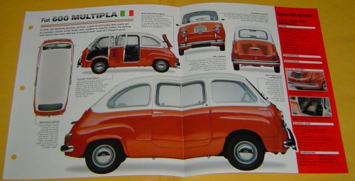 1957 fiat 600 multipla van 633cc 4 cylinder weber carb imp info/specs/photo 15x9