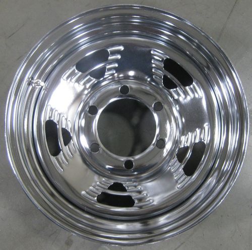 15&#034;x6&#034; a-style chrome steel trailer wheel