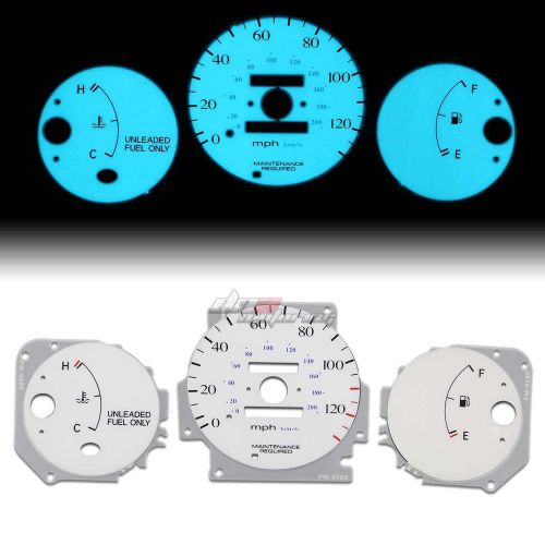 White indiglo glow gauge el dashboard cluster for 96-00 civic lx/dx/cx/hx ej mt