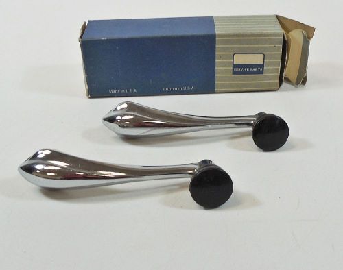 1941-1948 ford pickup truck window riser crank handles, chrome / black - nos