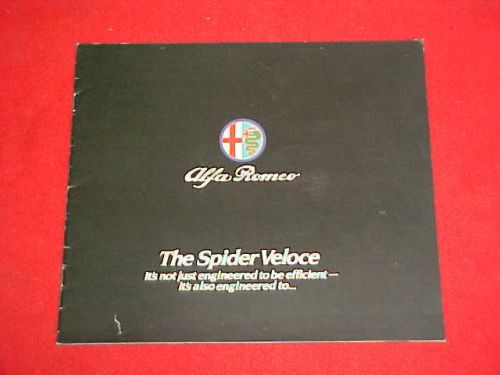 1982 original alfa romeo spider veloce sales dealer brochure literature 82