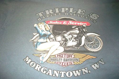 Harley-davidson used  medium blue xl short sleeve  t-shirt