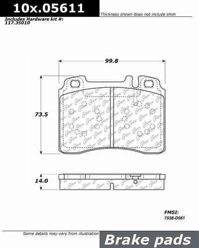 Centric 104.05611 brake pad or shoe, front