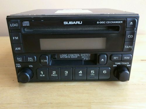 02 03 subaru impreza wrx fm am radio cassette 6-disc cd player 86201fc080 oem