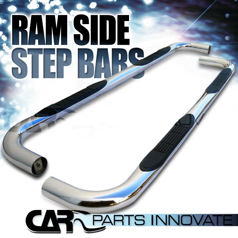 02-08 ram 1500 2500 quad cab 3" polished stainless steel side step nerf bars