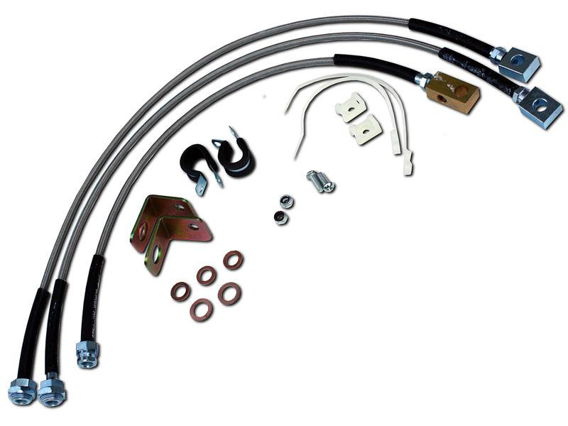 Jeep cherokee xj grand zj wrangler yj tj stainless steel extended brake line kit