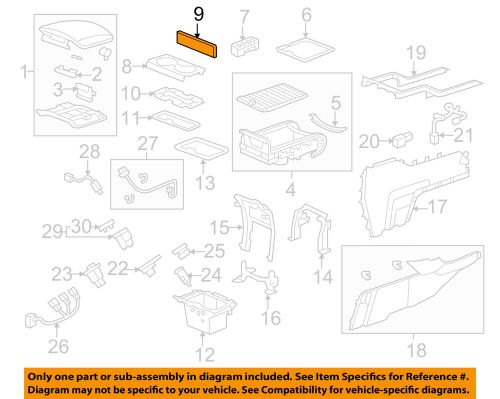 Honda oem 09-15 pilot center console-separator 83415szaa01za