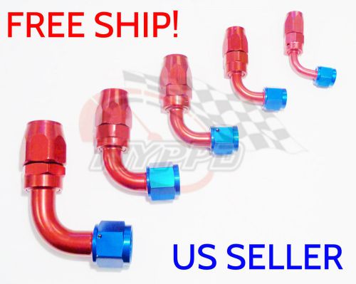 Nyppd swivel oil fuel/gas hose end fitting red/blue an-12, 90 degree 17/16 12 un