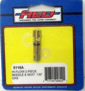 Aed holley 2 piece high flow .130 bottom feed needle and seat assembly #5116a