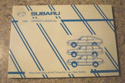 Used 1989 subaru owners manual