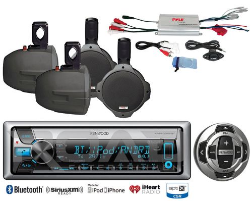 Marine amplifier, kenwood marine bluetooth cd radio/remote, 6.5&#034; marine speakers