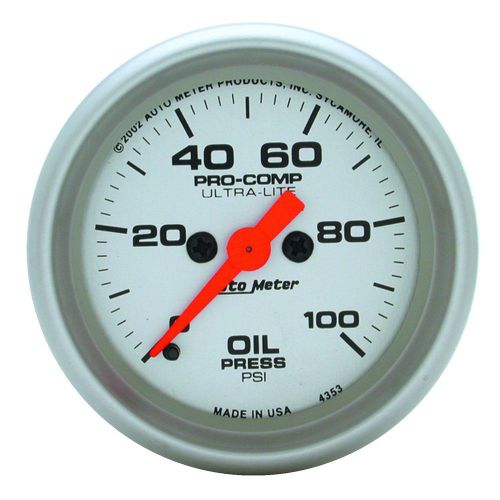 Auto meter 4353 ultra-lite; electric oil pressure gauge