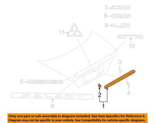 Mitsubishi oem 2000 galant trunk lid-finish molding mr602174