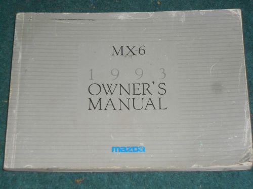 1993 mazda mx6 owner&#039;s manual / original mazda  guide book