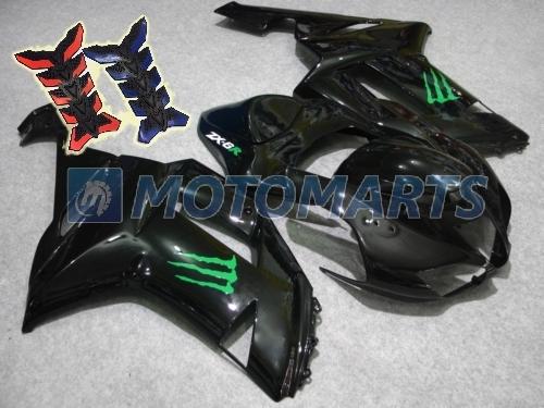 Free tank pad! aftermarket fairing body kit for kawasaki ninja zx6r 2007 2008 m6