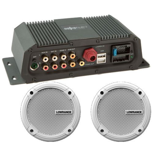 $300 rebate lowrance sonichub marine audio server w/6.5&#034; speakers 000-12301-001