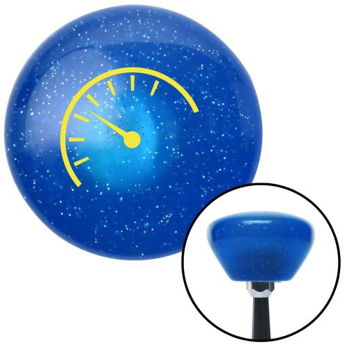 Yellow instrument gauge blue retro metal flake shift knob with m16 x 1.5