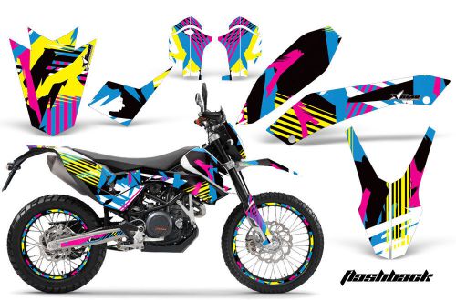 Amr ktm graphic kit sticker decal 690 sm/endo number plate background flashback