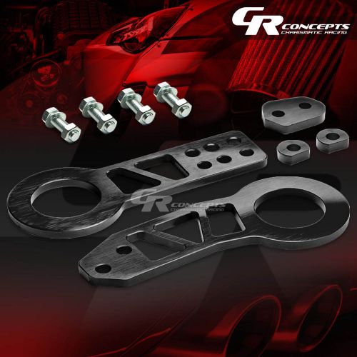 10mm racing anodized aluminum bumper/chassis tow hook front&amp;rear kit/set black